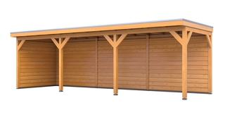 Douglas overkapping, 302 x 735 cm + wanden blank, Verando, Pure